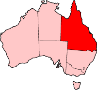 QLD in Australia map