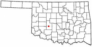 Location of Fort Cobb, Oklahoma