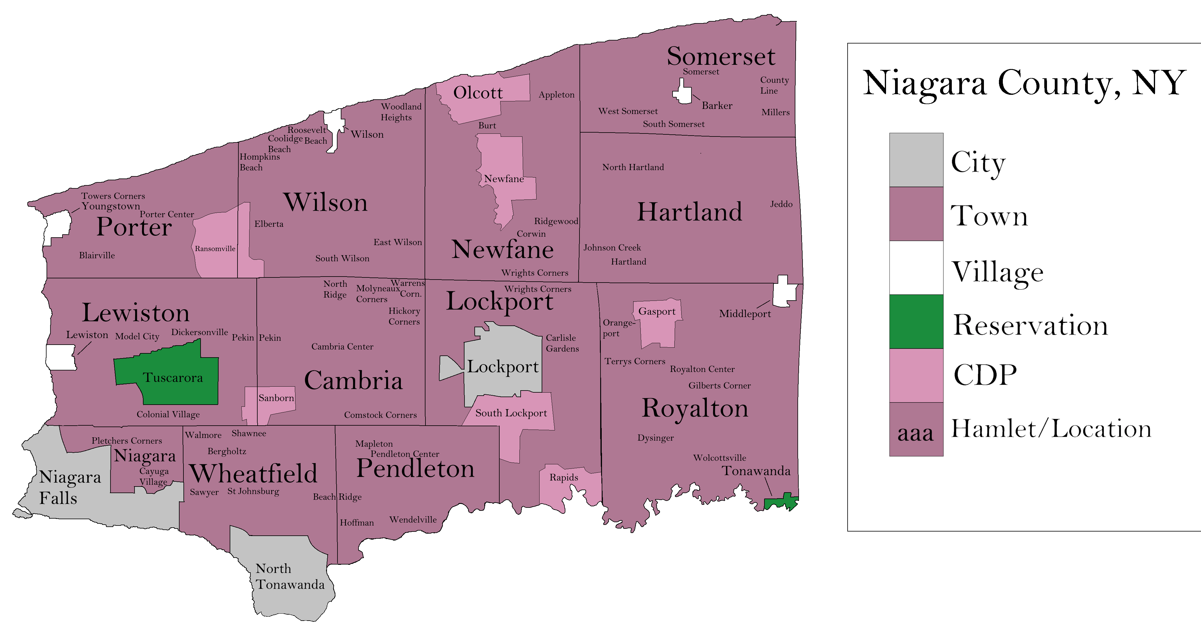 Map Of Niagara County%2C New York 