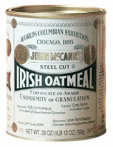 McCann's Steel Cut Irish Oatmeal tin