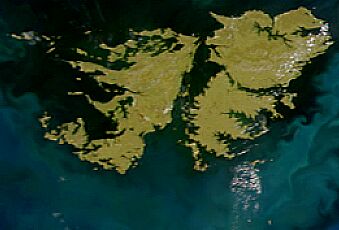 Satellite image of Falkland Islands in November 1999