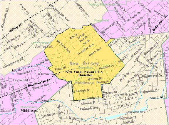 Image: Census Bureau Map Of Dunellen, New Jersey