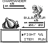 Pokémon Red, Blue, and Yellow battle screenshot