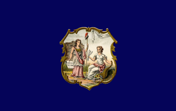 Digital reconstruction of blue NC flag
