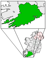 Ireland map County Cork Magnified