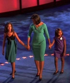 Michelle, Malia and Sasha Obama at DNC
