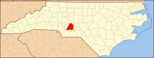 North Carolina Map Highlighting Stanly County