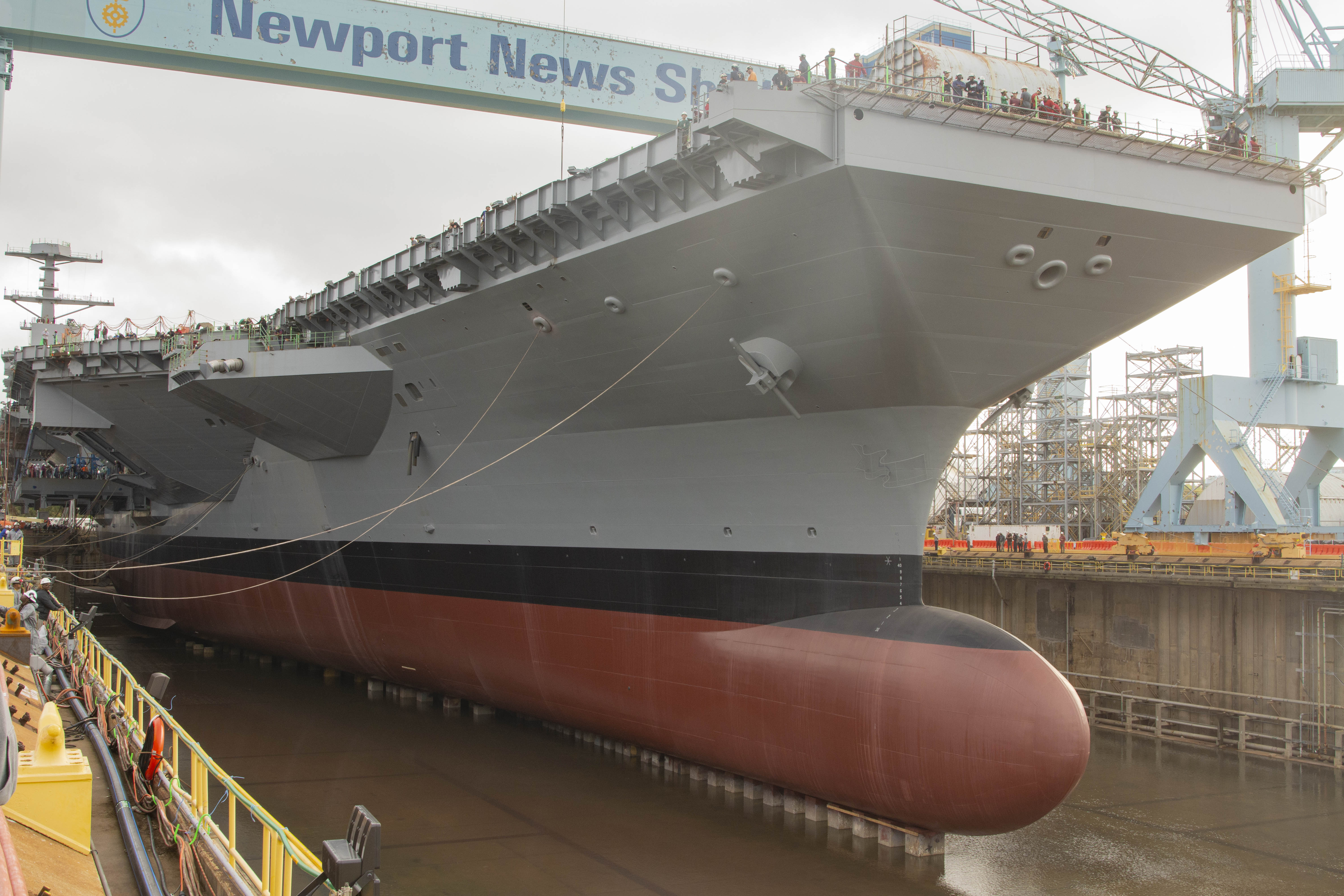Image: USS John F. Kennedy (CVN-79) in drydock at Newport News ...