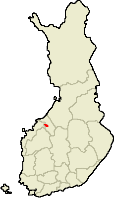 Location of Kaustinen in Finland