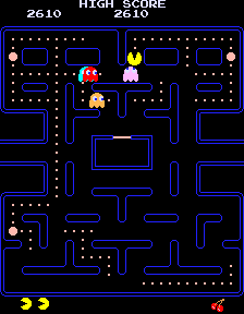 Pac-Man gameplay (1x pixel-perfect recreation)