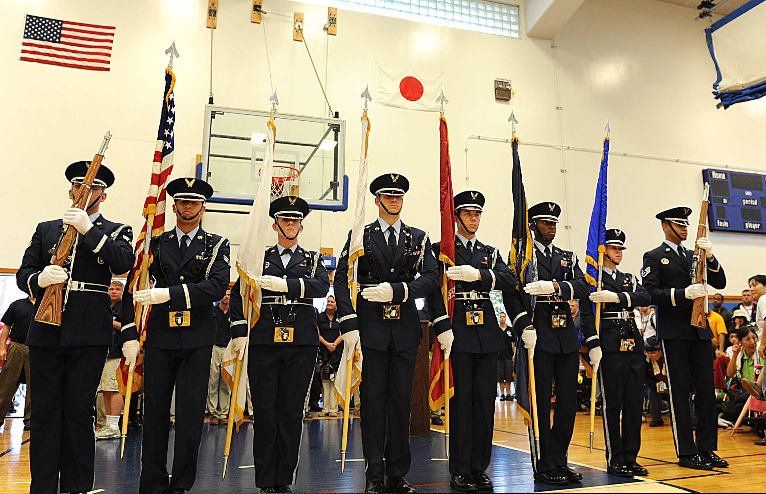 Image U.S. Airmen with the Kadena Air Base honor guard present the U.S