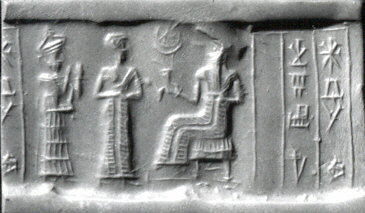 Cylinder seal and modern impression Presentation scene,ca. 2000–1750 B.C. Isin-Larsa