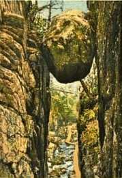 Hanging boulder, the Flume, New Hampsire