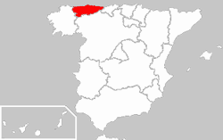 Locator map of Asturias