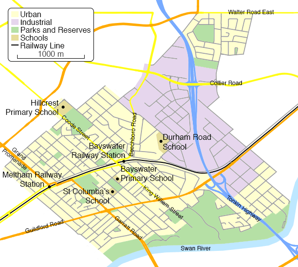 Image Bayswater, Western Australia map