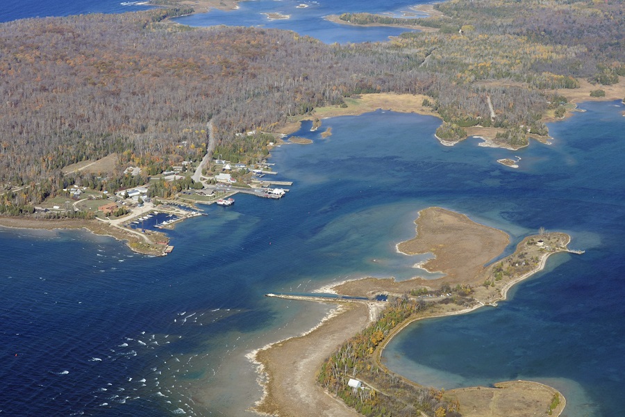 An aerial photo from the Coast Guard