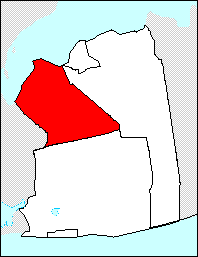 Location of the town of North Hempstead inside Nassau County: On the west is Queens, the south the town of Hempstead and the east the town of Oyster Bay