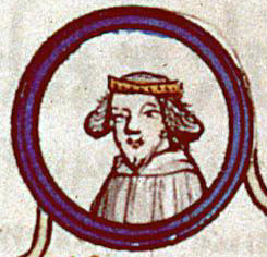 Robert the Strong's image in a genealogy of French kings (c. 1384)