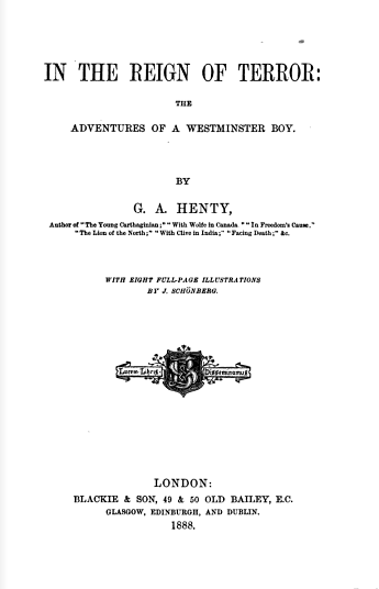 In the reign of terror title