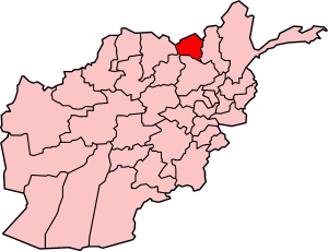 The location of Kunduz Province within Afghanistan