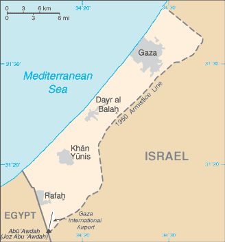 Location of the Gaza Strip