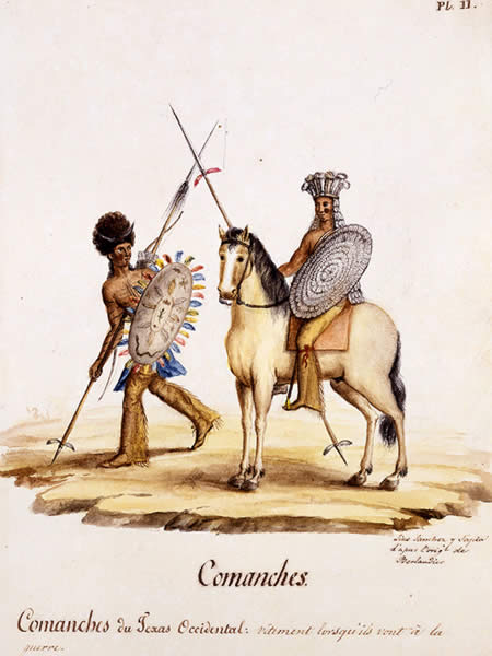 Comanches of West Texas in war regalia