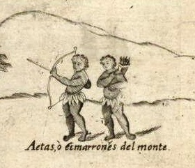 Aetas, detail from Carta Hydrographica y Chorographica de las Yslas Filipinas (1734)