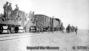 London Regiment entrained in the Sinai 1917 IWM photo Q 057740