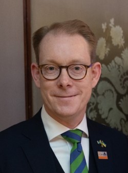 Swedish Foreign Minister Tobias Billstrom in 2023 (cropped).jpg