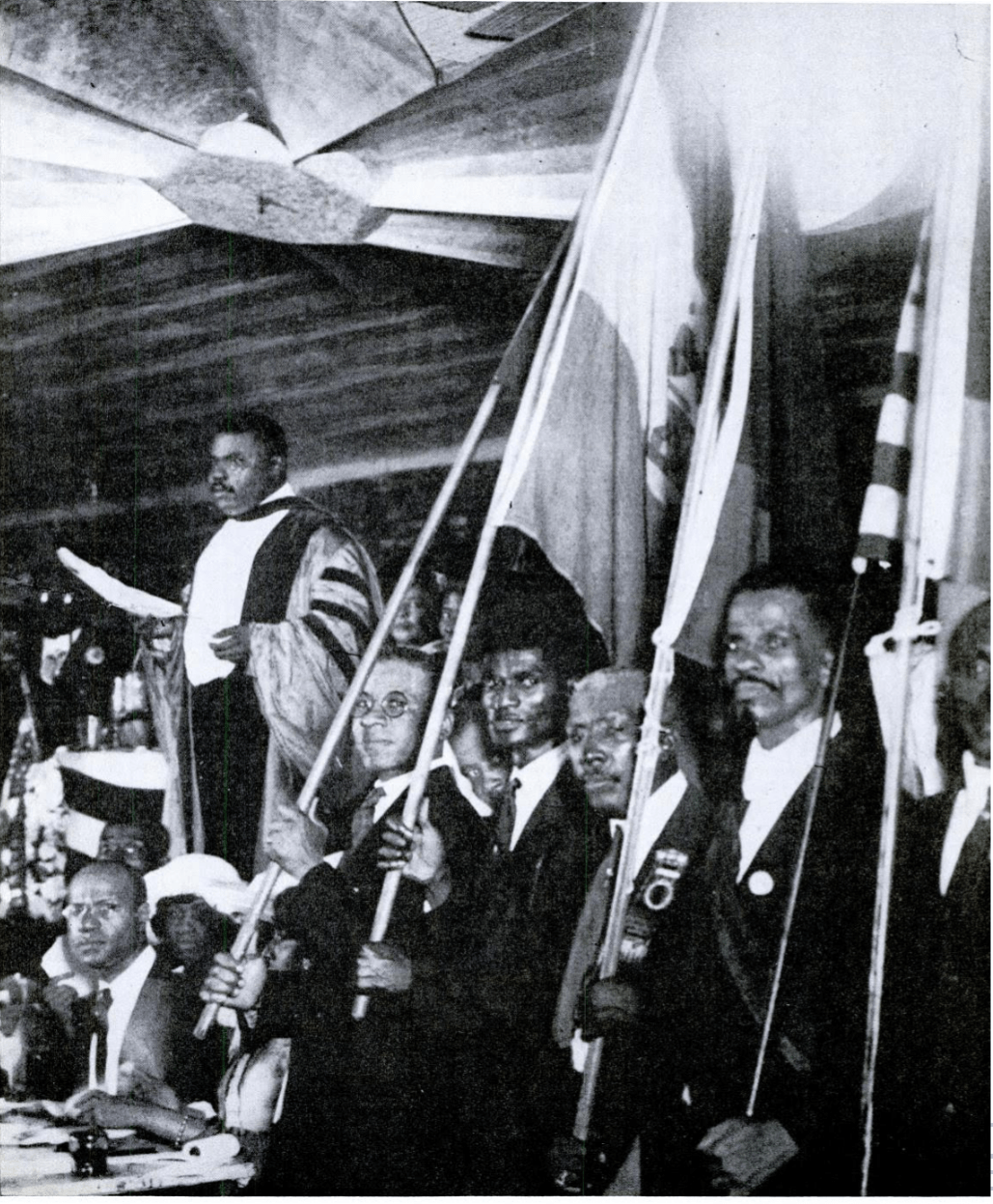 Image: Marcus Garvey speaking at Liberty Hall, Harlem, 1920