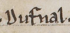 Dyfnwal ab Owain (British Library MS Cotton Faustina B IX, folio 9r)