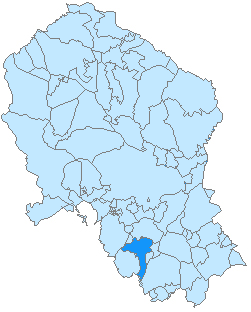 Location of Aguilar de la Frontera in the province of Córdoba.
