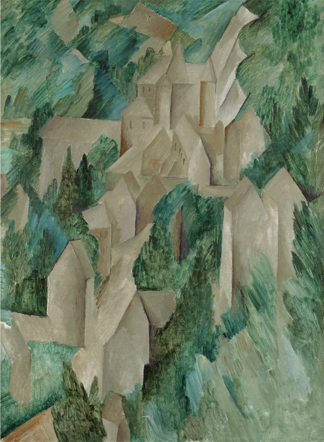 Image Braque, 1909, La RocheGuyon, le château (The Castle at