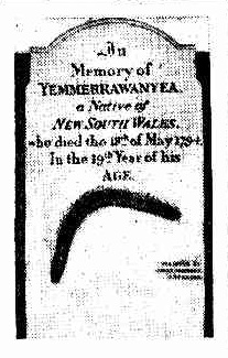 Yemmerrawanna tombstone from church yard Eltham Kent published in The Herald 7 November 1913