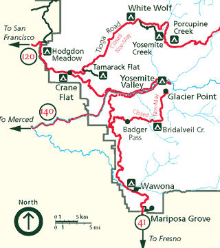 SW Yosemite map