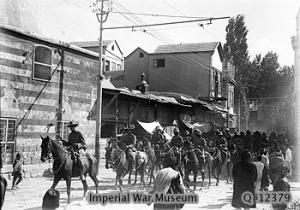 General Chauvel leading march through Damascus (2 October 1918) (IWM Q012379)