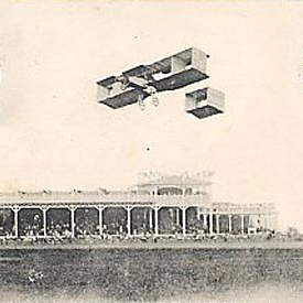 Raymonde de Laroche in her Voisin biplane, Reims air show - 191007