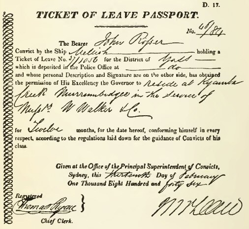 Ticket of Leave Passport