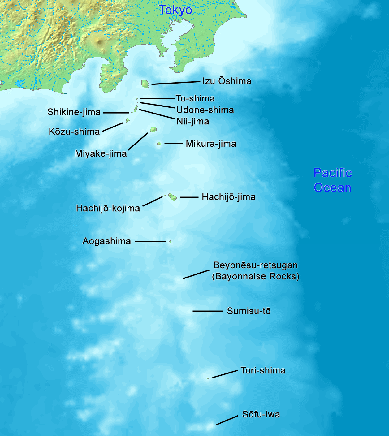 Map of Izu Islands