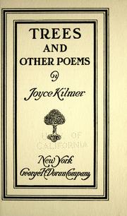 Cover kilmer 1914 trees and other poems