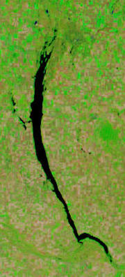 Nasa satellite image of Last Mountain Lake in Saskatchewan