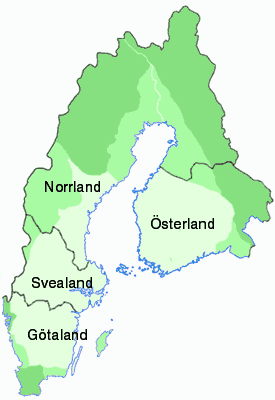 Map swedish lands