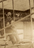 HP Nielsen in his biplane 1910