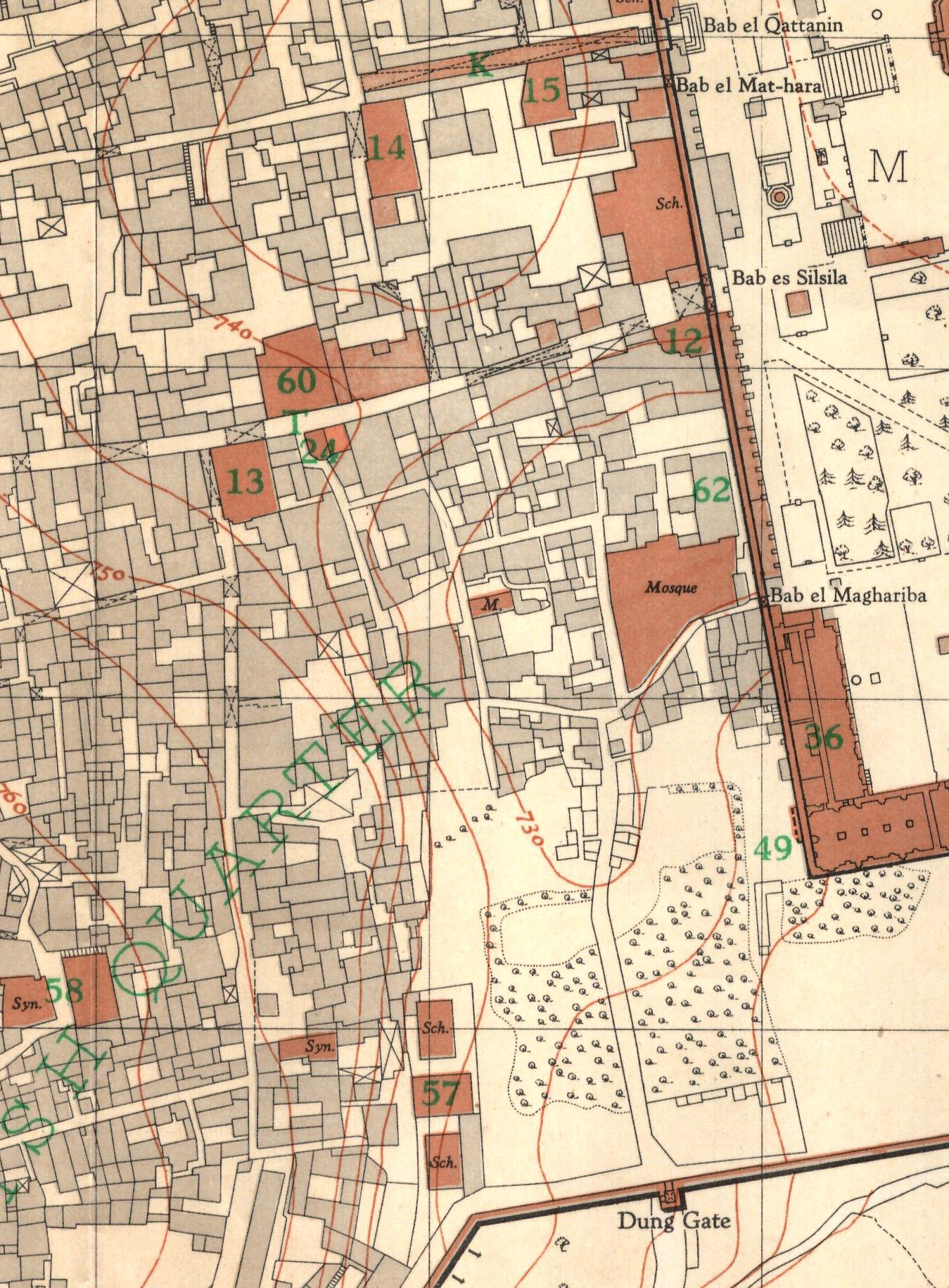 Image: Western Wall area and Moroccan Quarter in the Old City of