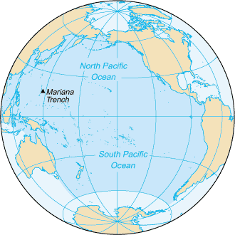 Mapa do Oceano Pacífico