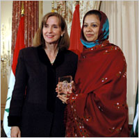 Paula Dobriansky, under secretary of state for democracy and global affairs with Aziza Siddiqui of Afghanistan March 7 2007 in Washington