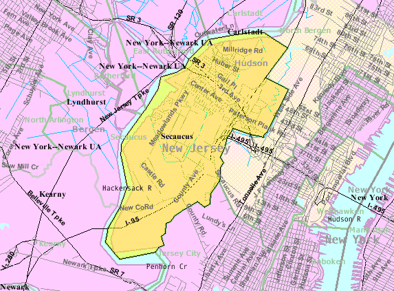 Image: Census Bureau Map Of Secaucus, New Jersey