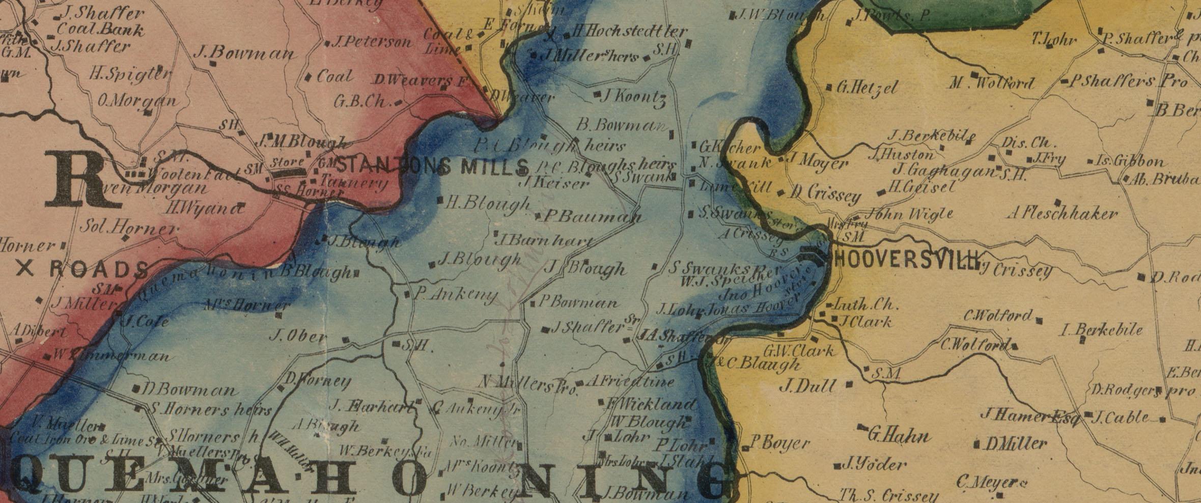 Image Map of Hooversville, Somerset County, Pennsylvania, from 1860