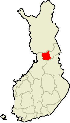 Location of Pudasjärvi in Finland