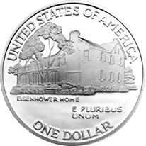 1990 Eisenhower Silver $1 Reverse